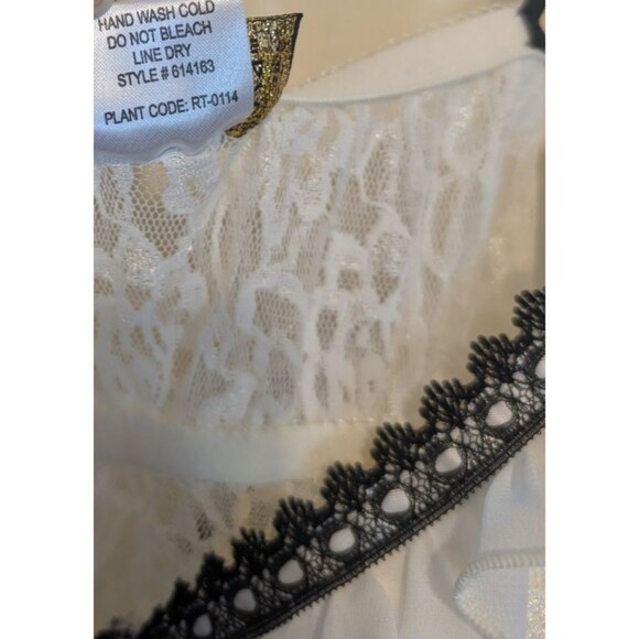 Cinema Etoile Seductive Wear Winter White Floral Lace Nylon Babydoll Sheer Large - Picture 13 of 13